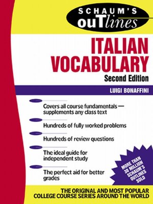 cover image of Schaum's Outline of Italian Vocabulary